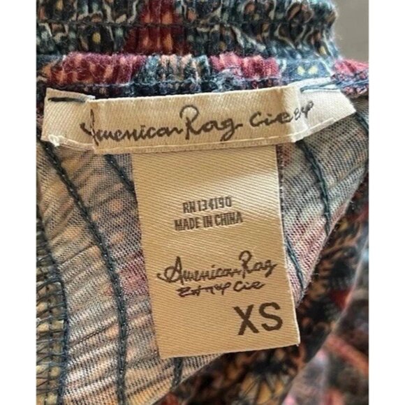 AMERICAN RAG CIE Summer Festival Dress XS Bohemian Handkerchief Hem Wide Straps - Picture 3 of 15